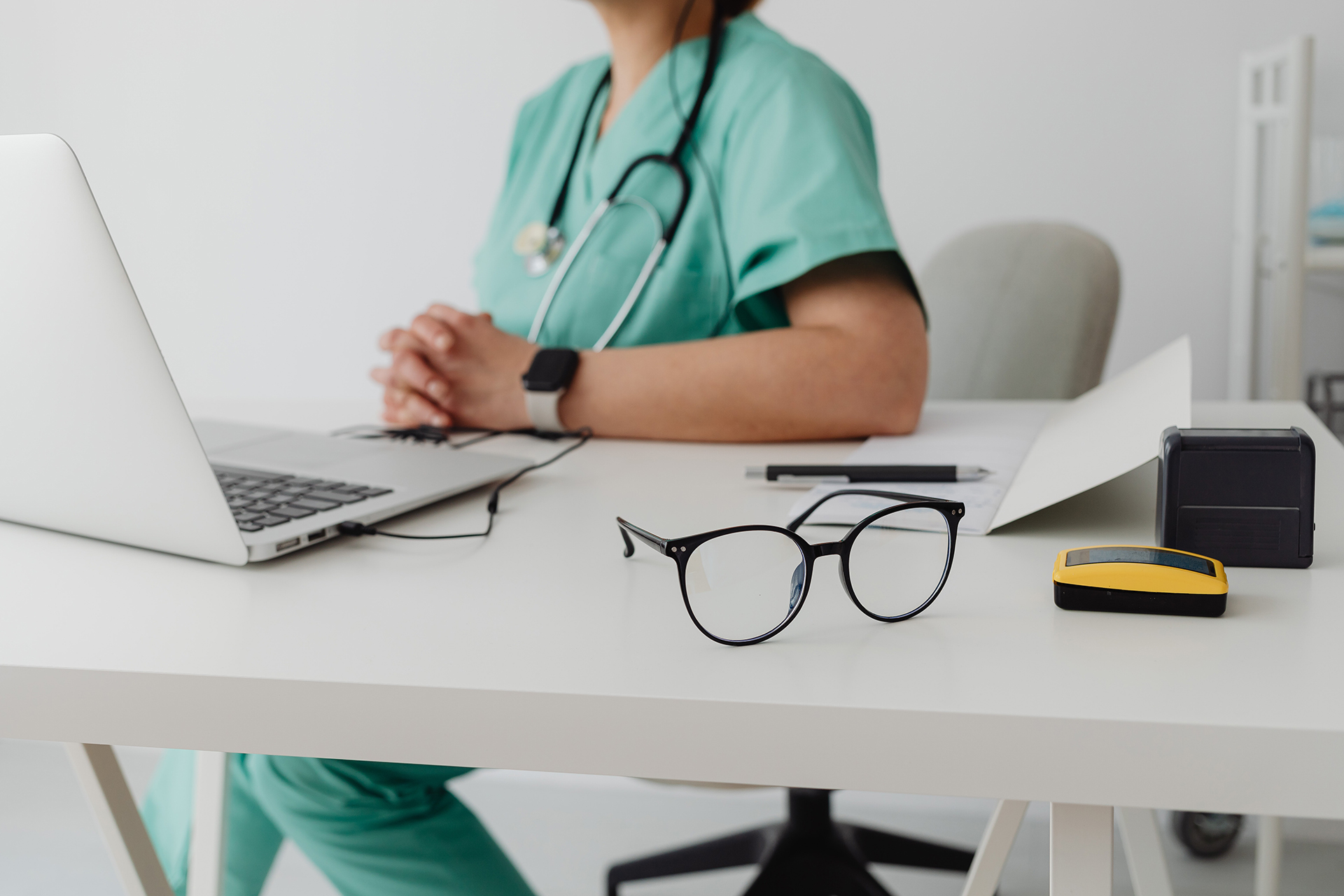 doctor at desk